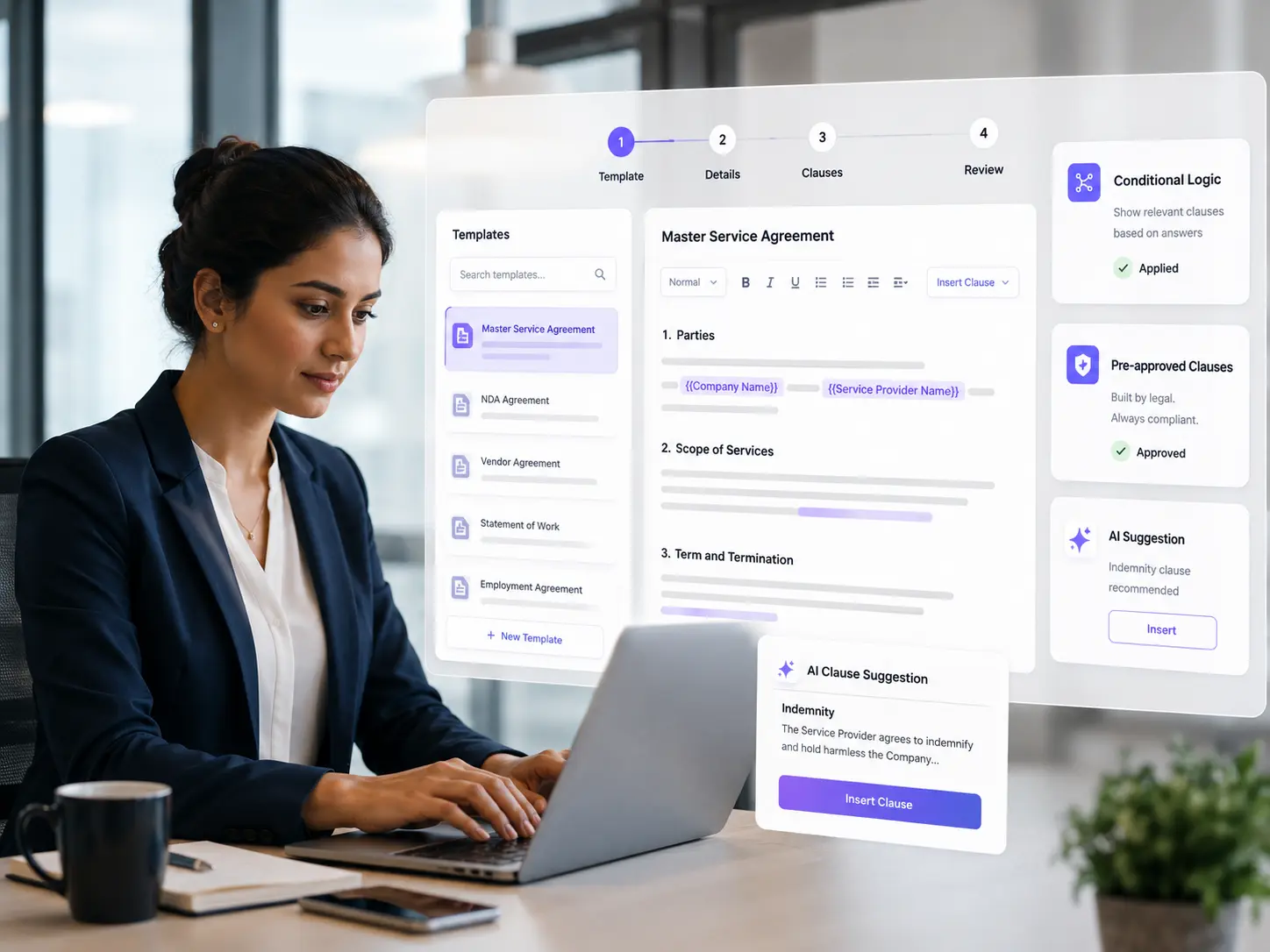 CLMS360 Contract Authoring Dashboard